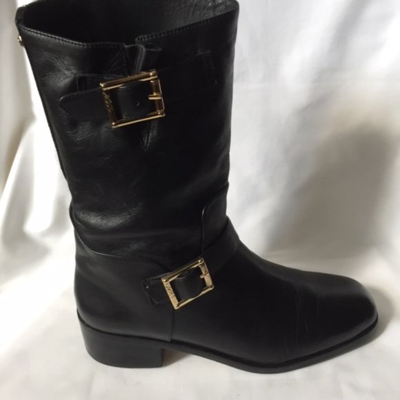 VINCE CAMUTO SIGNATURE Motorcycle Black Zipper Boot - Picture 3 of 16